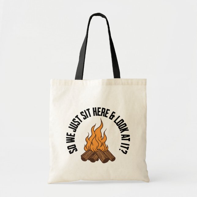 fire cottage campfire heated rivalry tote bag (Devant)