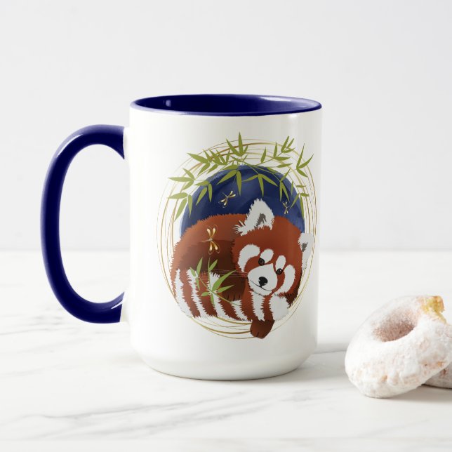 FIRE FOX Red Panda 15oz mug (Avec donut)