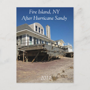Fire Island NY après l'ouragan Sandy 2012 Carte po