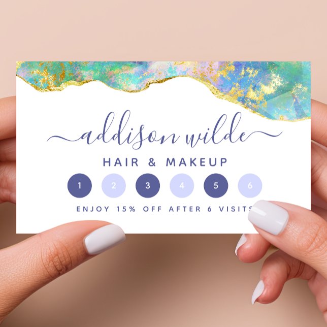 Fire Opal Rainbow Gemstone carte de fidélité d'ent (Créateur téléchargé)