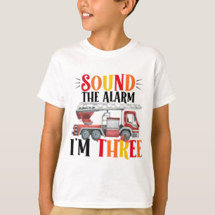 Fire Truck Sound L'alarme 3e anniversaire T-shirt