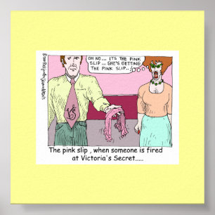 Fired From Victoria Secret Cartoon Poster