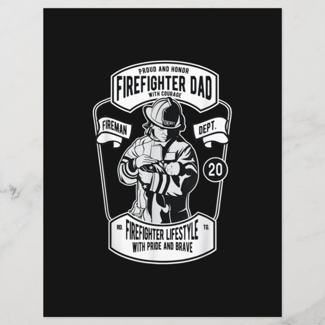 Firefighter Papa With Courage Lifestyle With Pride (Devant)