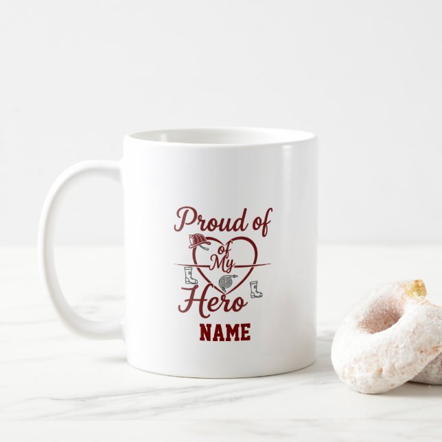 Firefighter Wife Custom Name Mug (Avec donut)