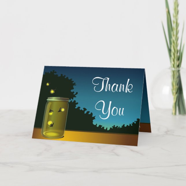 Fireflies de Carte de remerciements pliées et jarr (Devant)