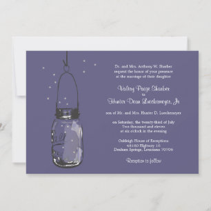 Fireflies & Mason Jar Invitations de mariage