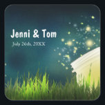 Fireflies   Mason Jar Sticker Rustic Night Mariage<br><div class="desc">Fireflies   Mason Jar Sticker Mariage de nuit rustique. Customisez avec un texte pour un événement ou laissez vide. Éléments correspondants disponibles.</div>