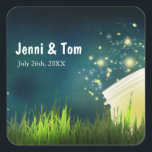 Fireflies   Mason Jar Sticker Rustic Night Mariage<br><div class="desc">Fireflies   Mason Jar Sticker Mariage de nuit rustique. Customisez avec un texte pour un événement ou laissez vide. Éléments correspondants disponibles.</div>