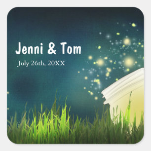 Fireflies + Mason Jar Sticker Rustic Night Mariage
