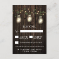 Firefly Rustique + Vignoble Mariage Cartes RSVP