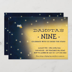 Firefly Sleepover Invitation d'anniversaire, carte