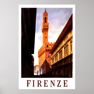Firenze, Italie 1938 AFFICHE VOYAGE IMPRIMÉ A5-A1