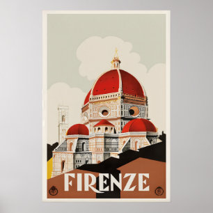 Firenze Italie Affiche de voyage vintage impressio