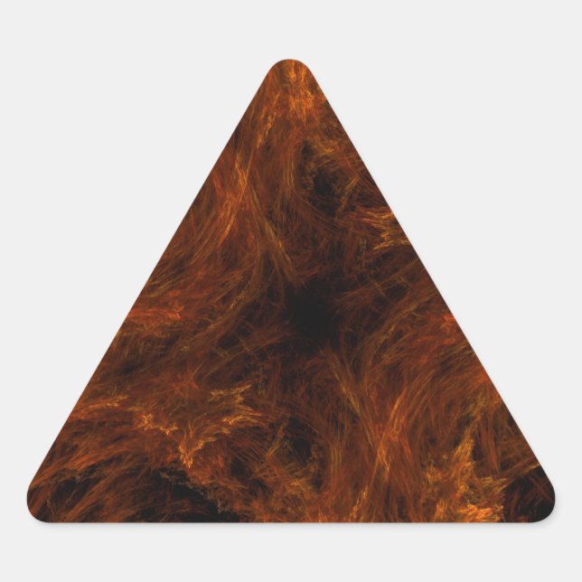 Firery Orange Abstract Fractal Triangle Sticker (Devant)