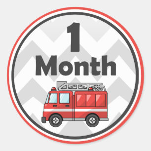 Firetruck - autocollants mensuels de bébé - de