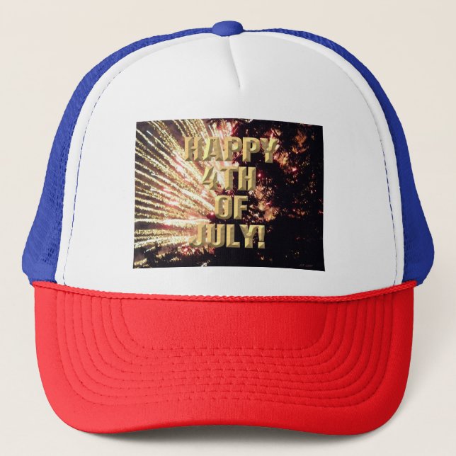 Fireworks 11 4 juillet rouge blanc bleu casquette  (Devant)