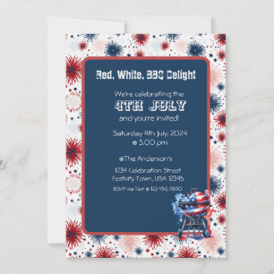 Fireworks 4 juillet BBQ Invitation