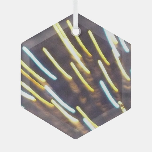 Fireworks 6 ornement hexagone en verre (Recto)