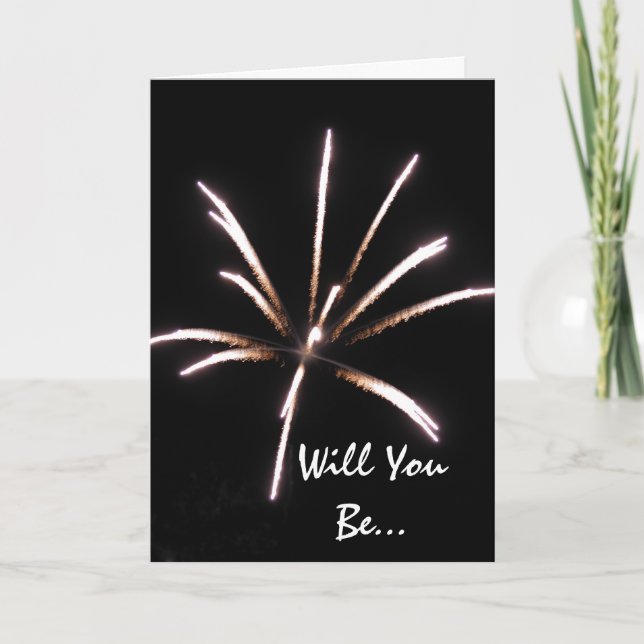 Fireworks Be My Groomsman Invitation Card (Devant)
