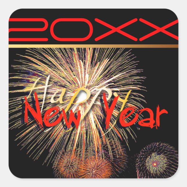 Fireworks Happy New Year Custom 2019 S Sticker (Devant)
