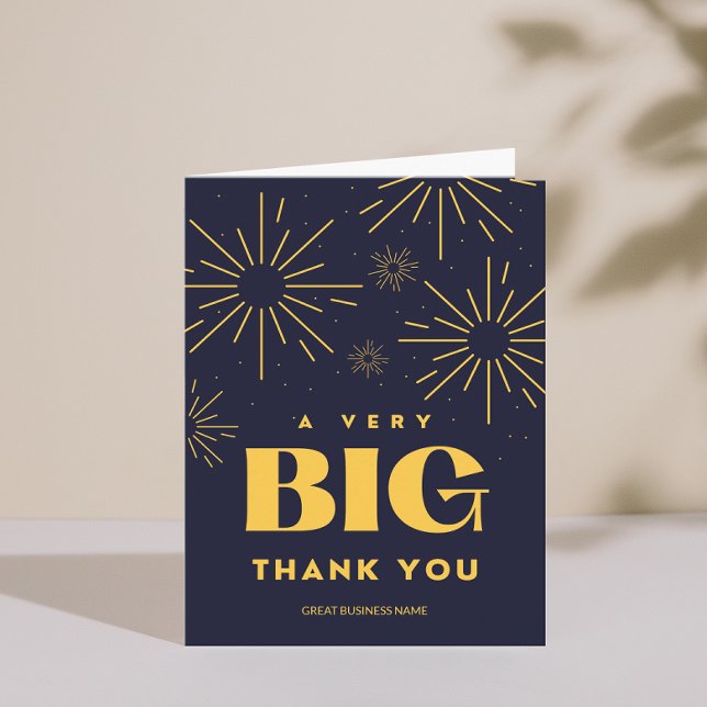 Fireworks Nom commercial Gratitude Carte de remerc (Fireworks Business Name Gratitude Thank You card)