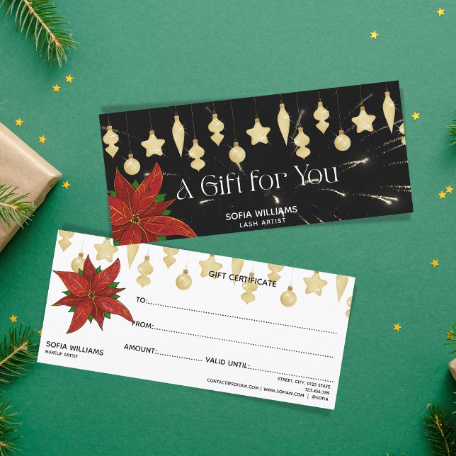 Fireworks Poinsettia Ornamiens de Noël Carte cadea (Créateur téléchargé)