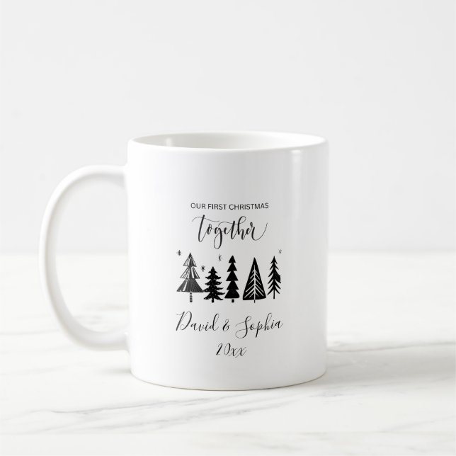 First Christmas Together Mug - Custom Names & Year (Gauche)