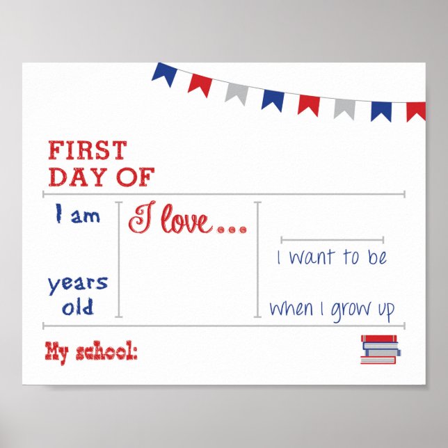 First Day of School Framable Dry Erase Poster (Devant)