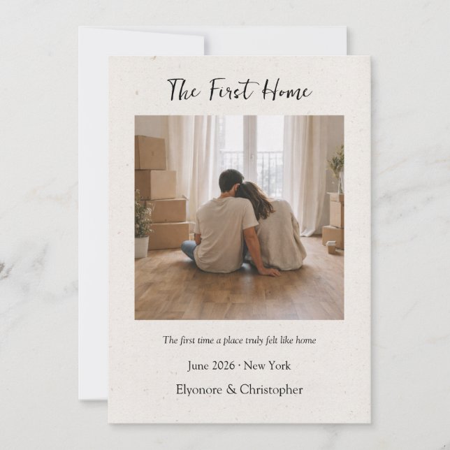 First Home Personalized Housewarming Keepsake Card (Devant)