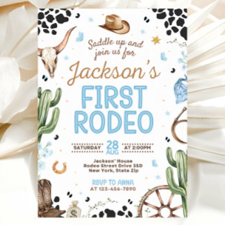 First Rodeo Birthday Invitation for Boy