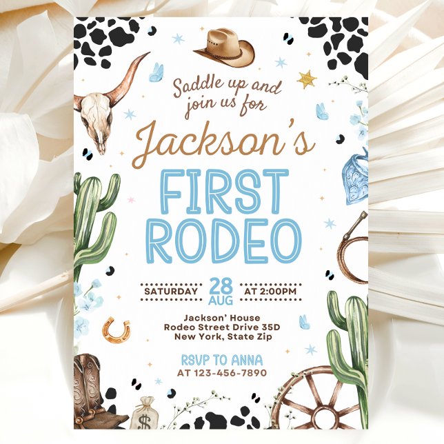 First Rodeo Birthday Invitation for Boy (Créateur téléchargé)