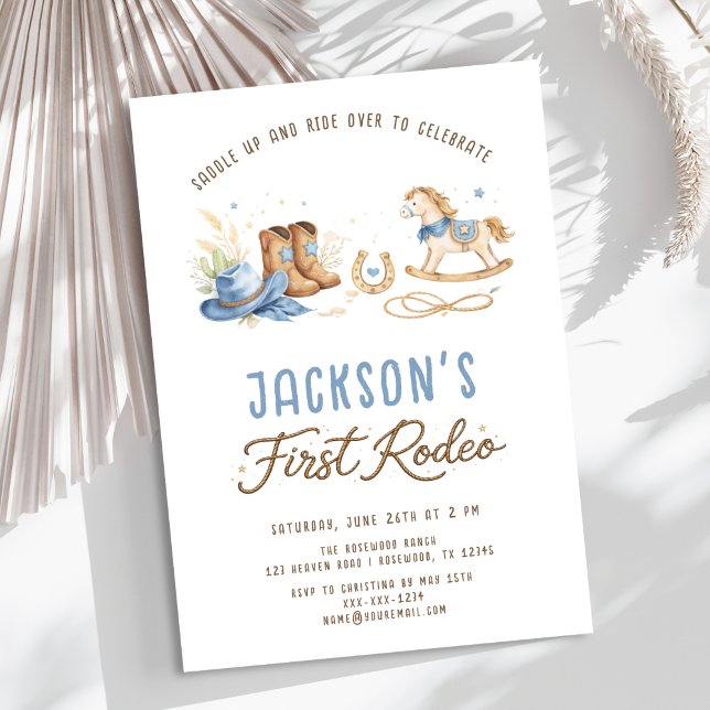 First Rodeo Cowboy 1st Birthday Invitation (Créateur téléchargé)
