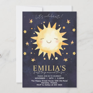 First Trip Around The Sun Invitation for Birthday