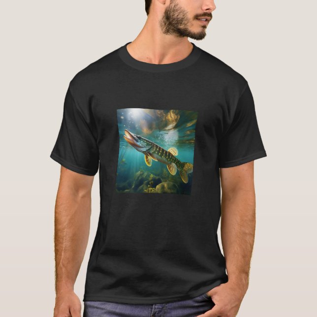 Fish t-shirt with pike (Devant)