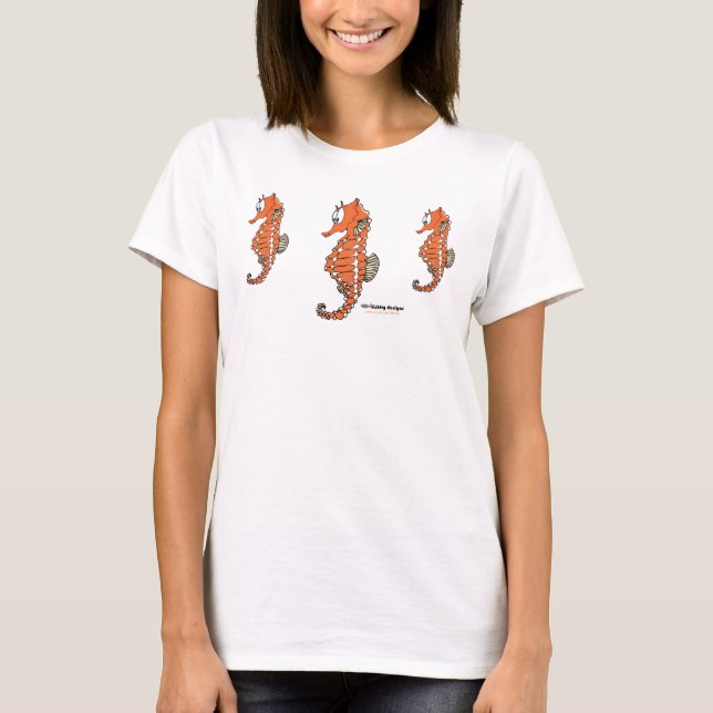 Fishfry conçoit le T-shirt de 3 hippocampes (Devant)