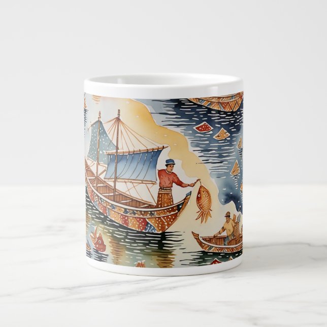 Fishherman's Batik Dream, Java Batik Specialty Mug (Devant)