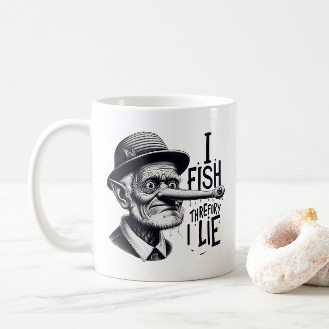 Fishing Lie Joke Mug (Avec donut)