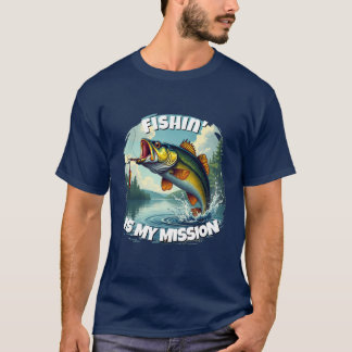Fishin'Is My Mission Bass T-shirt pour hommes