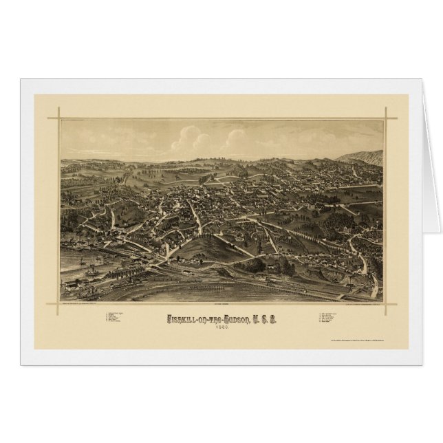 Fishkill, carte panoramique de NY - 1886 (Devant horizontal)
