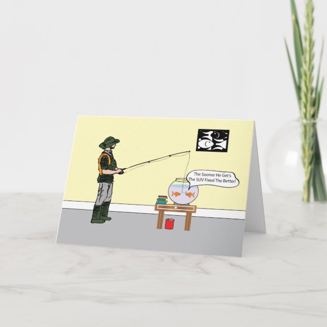 Fishman Et As Fish Bowl Carte Anniversaire (Devant)