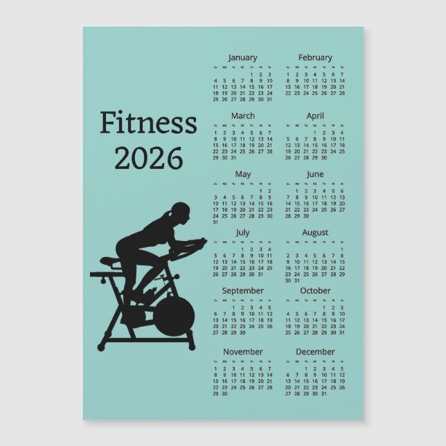 Fitness 2026 Calendar Magnetic Card (Devant)
