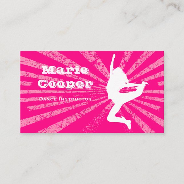 Fitness Carte de visite Danse rose (Devant)