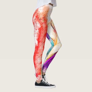 Fitness en plumes Leggings colorés