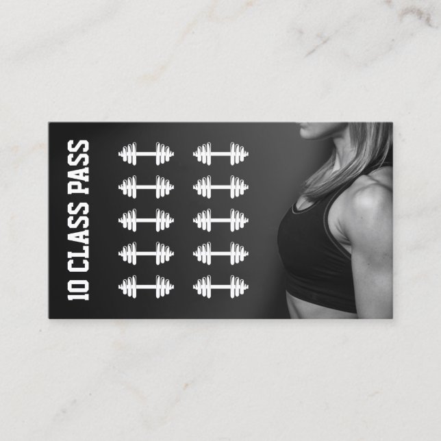 Fitness Girl Trainer 10 Classe Pass Fidélité (Devant)
