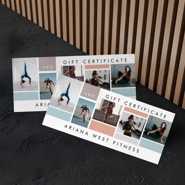 Fitness Marque Photo Collage Certificat cadeau (Fitness Brand Photo Collage Gift Certificate)