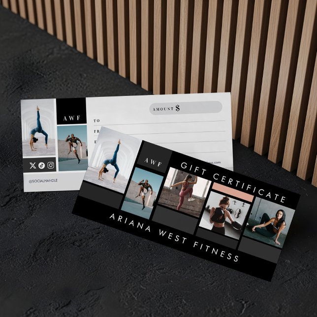 Fitness Marque Photo Collage Certificat cadeau (Fitness Brand Photo Collage Gift Certificate)