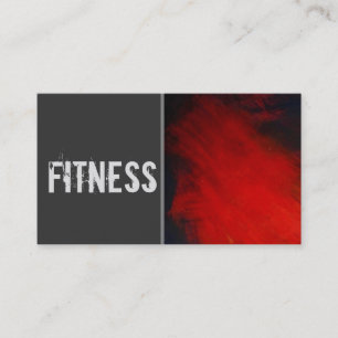 Fitness moderne Gris Rouge Abstrait Carte de visit