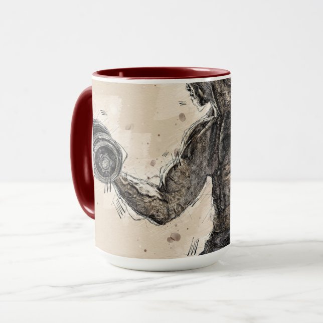 Fitness rouge rose pastel Mug (Devant gauche)