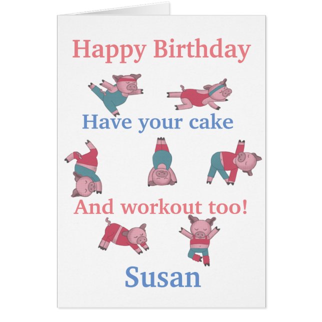 Fitness yoga Birthday Card (Devant)