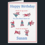 Fitness yoga Birthday Card<br><div class="desc">Funny fitness yoga pig greeting card.. great for a personal trainer to a client</div>